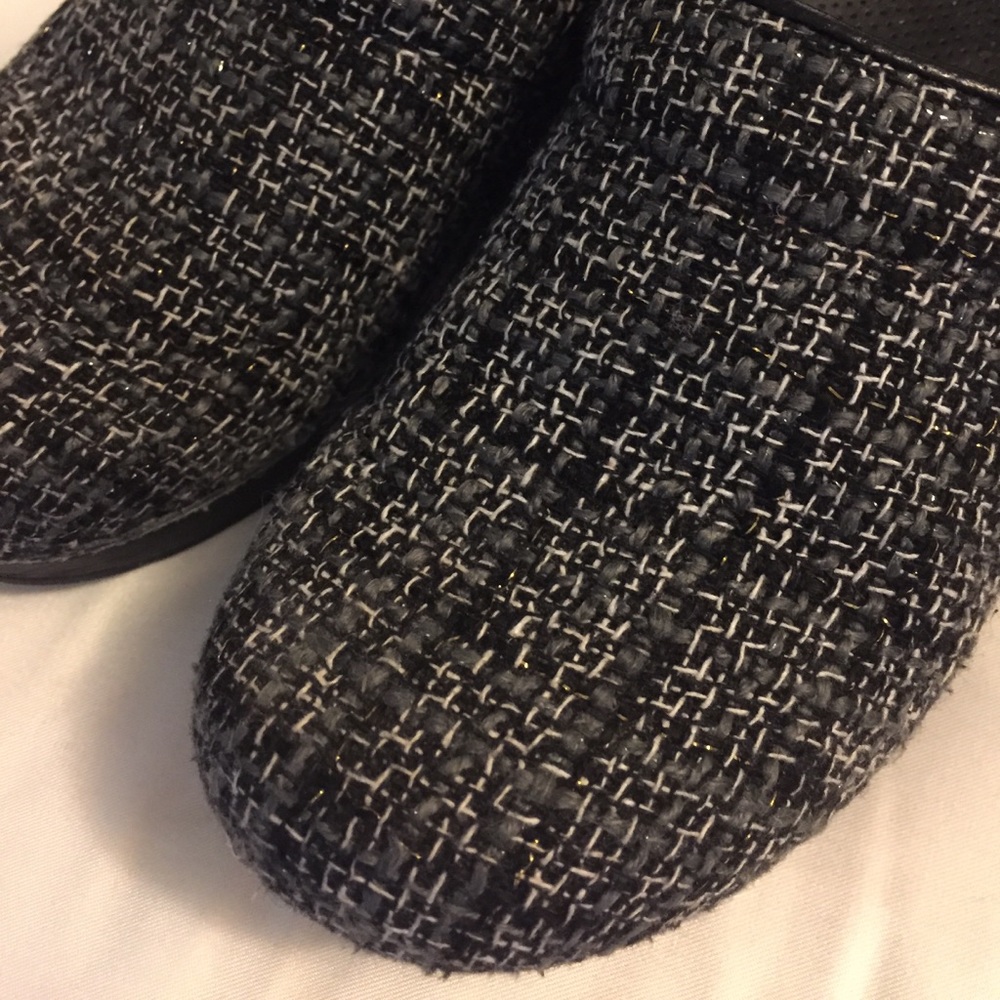 Dansko plaid clogs